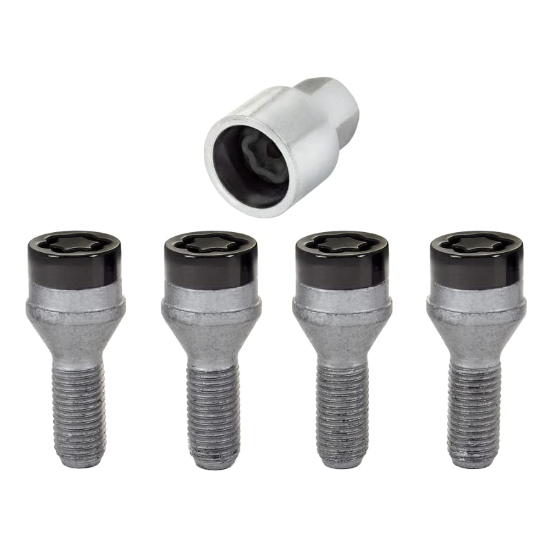 McGard 27361 Black Bolt Style Cone Seat Wheel Lock Set (M12 x 1.25 Thread Size) - Set of 4