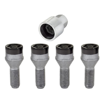 McGard 27361 Black Bolt Style Cone Seat Wheel Lock Set (M12 x 1.25 Thread Size) - Set of 4