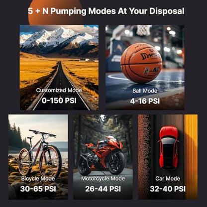 Jump Starter with Air Compressor, Portable 2000A Car Battery Jump Box for 7.0 Gas/6.5L Diesel Vehicles, 150 PSI Tire Inflator Auto-Shut Off, Reverse Polarity Protection,3-Mode Emergency Light - style: B31