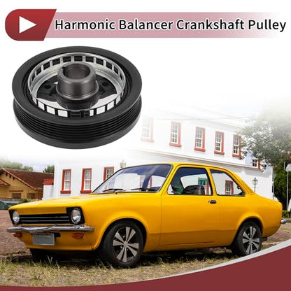 1 Pc Engine Harmonic Balancer Crankshaft Pulley for Pontiac Montana 1999-2005 Harmonic Balancer Pulley Crank Pulley 6 Groove No.24504609 Black Aluminum Alloy