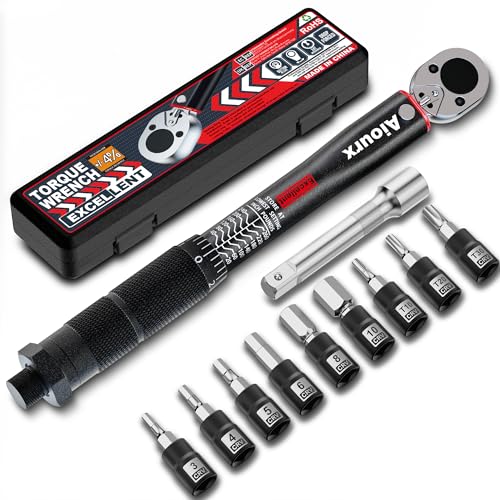 1/4" Drive Click Torque Wrench 20-260 In.-Lb, 72 Tooth Dual-Direction Adjustable, Dual Scale, ±3% Accuracy, for Bicycle, Motorcycle, Automotive Repair and Maintenance - size: 1/4"