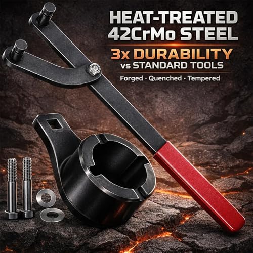 Crank Pulley Harmonic Damper Holding Tool Set with Crank Bolts - Universal Camshaft Pulley Holder Wrench for 22RE, 2RZ, 3RZ, 3.0L 3.3L V6, 4.0L 4.7L V8 Engines, Engine Repair Tools