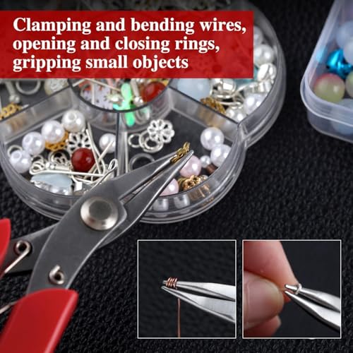 SPEEDWOX 4.5 Inch Mini Long-Nose Pliers for Jewelry Making Tweezer Nose Pliers Mini Needle Noses Plier with Smooth Jaws Chain Nose Plier Jewellery Making Tool - size: 4.5" Chain Nose