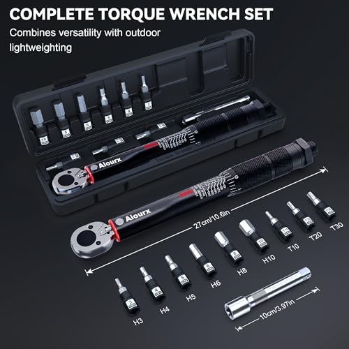 1/4" Drive Click Torque Wrench, 72 Tooth Dual-Direction Adjustable, Dual Scale, ±3% Accuracy, for Bicycle, Motorcycle, Automotive Repair and Maintenance - size: 1/4"