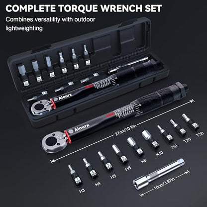 1/4" Drive Click Torque Wrench, 72 Tooth Dual-Direction Adjustable, Dual Scale, ±3% Accuracy, for Bicycle, Motorcycle, Automotive Repair and Maintenance - size: 1/4"