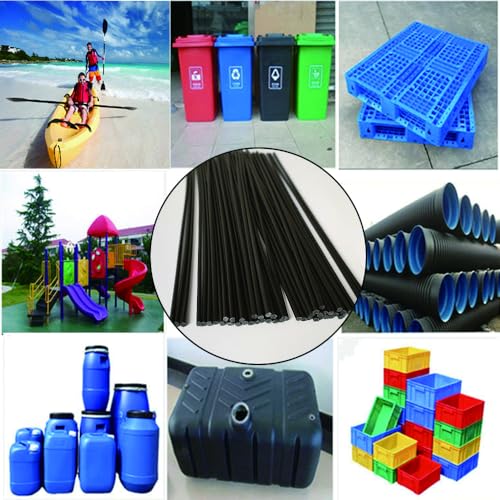 40 Pcs 16-Inch Length Black HDPE Plastic Welding Rod,1/8" Diameter,High Density Polyethylene Welding Rod for Car Bumper,Water Tanks,Canoe and Plastic Bins - color: Black