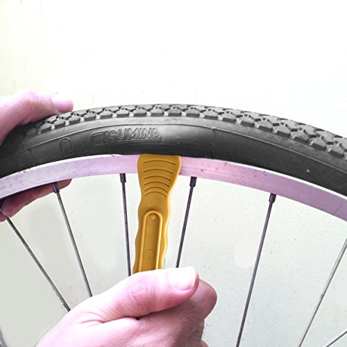 Bike Tire Lever - Premium Hardened Plastic Levers to Repair Bicycle Tube - Must Have Tool Kit for Road Bicyclist - Set of 3 - color: Gold