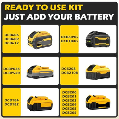 3/8" Electric Ratchet Wrench for DEWALT 20V Battery, 88Ft-Lbs | 6-inch Extended, 300RPM, Variable Speed, 8 Sockets,1/2" & 1/4" Adapters, 3" Extension Bar (Tool Only), for Engine Repair