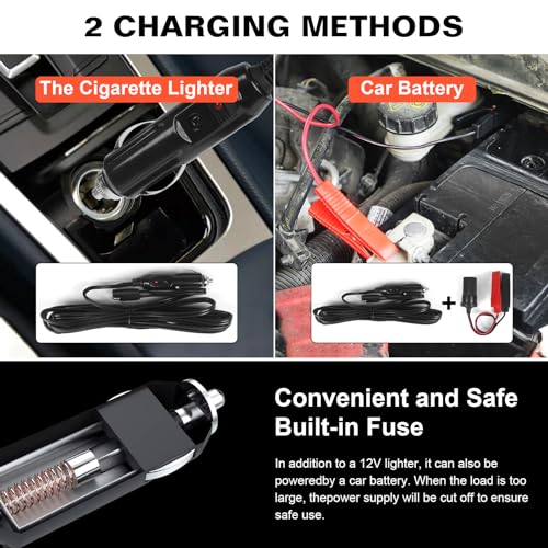 3-in-1 Electric Hydraulic Car Jack Kit – The Ultimate CarJack Electric for Effortless Tire Changing, Robust 5 Ton 12V Jack with LED & Impact Wrench, Designed for Cars, SUVs, and Trucks - size: LED 5T