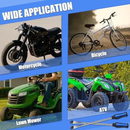 Tire Spoons, 32Pcs Tire Changing Tool with Rim Protectors, Valve Tool, Valve Cores, Valve Stems, Valve Caps, Storage Bag, 15" Tire Spoon Kit for Motorcycle Dirt Bike Lawn Mower Tractor Bicycle