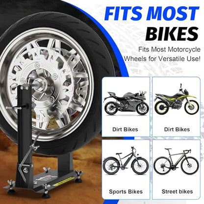 Motorcycle Wheel Balance Stand, Heavy-Duty Single-Axle Wheel Balancing Tool for Static & Dynamic Tire Alignment, Balancer for Sport and Dirt Bike Wheels (Heavy-Duty Version) - style: Heavy-Duty Version