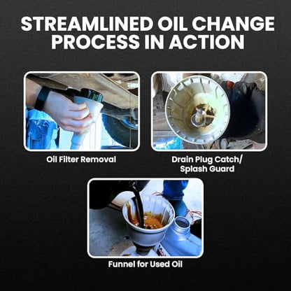 X Oil Change Tool - Fits Oil Filters Up to 2.75" Diameter - Spill-Free Oil Filter Funnel with Magnet - Hands Free Magnetic Hold to Filter - Durable Nitrile Rubber Construction Maximum Grip