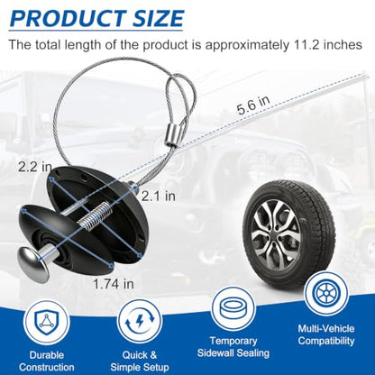 4 Pcs Sidewall Tire Repair Kit, Tire Puncture Repair Kit Portable Sidewall Emergency Repair Tool Compatible with ATV UTV SXS RZR Can-Am KRX Talon Maverick Polaris Lawnmower Zero-Turn Tractor Trailer | Tire Puncture Repair Kit - color: 4 PCS