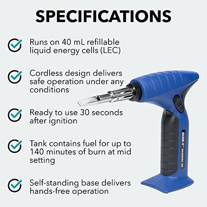 Solder-It SolderPro 180 Soldering Iron Kit (PRO-180K) | Multi-Function Butane Heat Tool with Tips and Case | Cordless and Portable Soldering Gun | Home Improvement Tools and Soldering Kit Essential