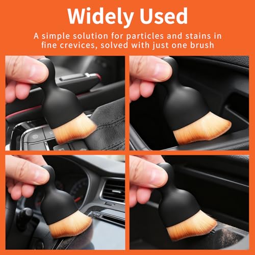 4PCS Microfiber Cleaning Brush Set, Ultra Soft Detailing Brushes for Car Interior Dashboard Vents, Home Electronics, Keyboards, Cameras, Furniture - Scratch-Free Dusting Tools with Dense Bristles