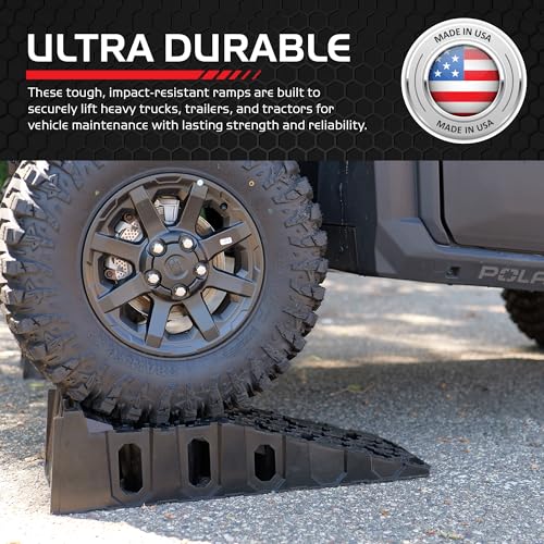Caliber Products, Vehicle Service Ramps w/Chocks, Max. Length 37in, Heavy-duty Car Ramp, 20,000lb. Capacity, Model# 13595