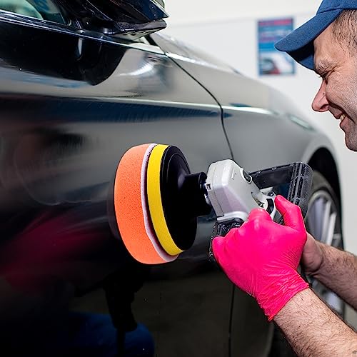 SIQUK 23 Pieces 7 Inch Buffing Pads Car Polisher Bonnets Foam Polishing Pad Kit Wax Buffer Polish Pads Car Buffer Attachment for Drill - size: 7 Inch