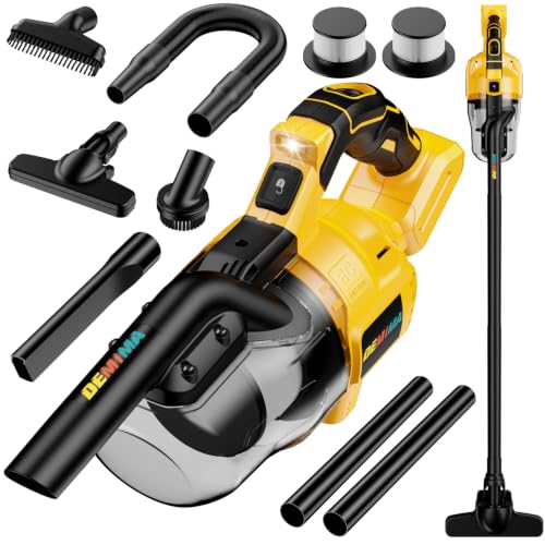 Cordless Vacuum for Dewalt Battery, 5 in 1 Lightweight Handheld Vacuum Cleaner with 500W Powerful Motor, 46 CFM Portable Hand Vacuum with Filtration HEPA for Floor, Carpet(Battery Not Included)