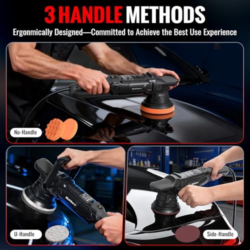Car Buffer Polisher, 5 Inch Random Orbital Car Polisher, 1600W 6 Variable Speed 600-3600 RPM, 26Pcs Attachments, Polisher for Car Detailing, Boat Sanding, Scratch Removing
