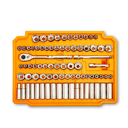 GEARWRENCH Mechanics Tool Set in 3 Drawer Storage Box, 257 Pc, 1/4 in 3/8 in and 1/2 in Drive, Metric/SAE | GW72XLCBMTS