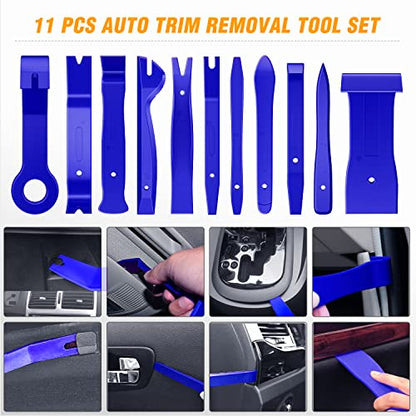 GOOACC 238Pcs Trim Removal Tool, Auto Push Pin Bumper Retainer Clip Set Fastener Terminal Remover Tool Adhesive Cable Clips Pry Kit Car Panel Radio Removal Auto Clip Pliers - color: 120Pcs Clips + 118 Remover Blue