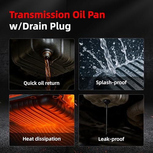 Oil Pan w/Drain Plug, Transmission Oil Pan for Chrysler 300 07-10 | for Dodge Challenger/Charger/Magnum 04-12, for Jeep Liberty/Wrangler 03-13, for Ram 1500/Dakota 11-12, for 42RLE Transmission - size: for Challenger/Magnum/Wrangler 2004-2012