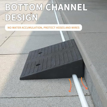 Curb Ramps for Driveway Threshold Wheelchair Doorway Sidewalks Shed Heavy Duty, 2 Pack 3.9 inch Rise, Ramps for Wheelchairs for Home Steps, Motorcycles, Lawn Mowers, 7000lbs Powersport Load ing - size: 3.9‘’Height