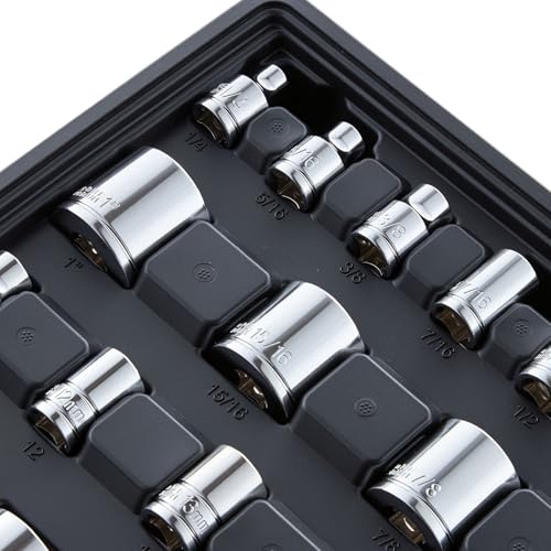 VEVOR Mechanics Tool Set, 256-Piece Mechanic Tool Kit, 1/4 in, 3/8 in, and 1/2 in Drive, SAE and Metric Socket Set, Wrenches, Screwdriver Bits, Accessories, and Storage Case, for Automotive Repair - size: 1/4"&3/8"&1/2", style: 256 PCS