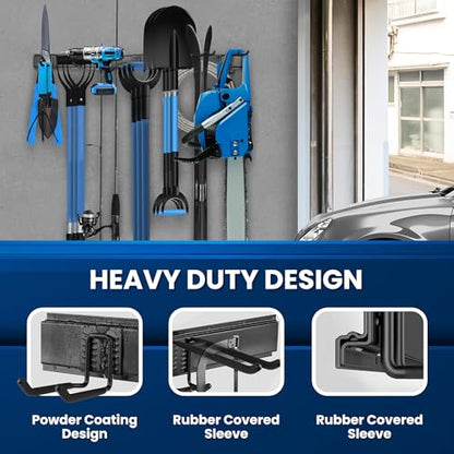 48'' All-Metal Garage Tool Organizer Wall Mount Heavy-Duty Tool Rack Holds 450 lbs, Adjustable Hooks for Garage, Yard, and Garden Equipment - size: 48" Alloy Steel