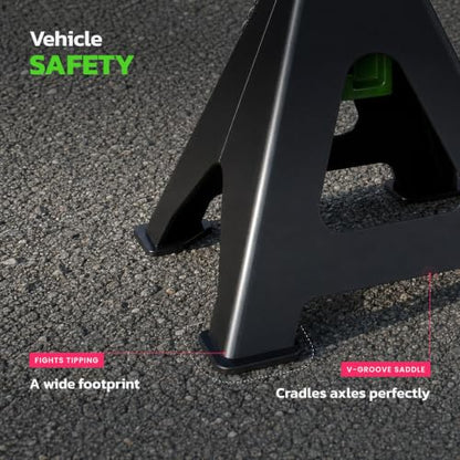 Jack Stands, 6 Ton (13,000 lbs) Capacity Heavy Duty, Double Locking Pin Safety, 14.2-23 Inch Adjustable Height Car Jack Stands for SUV, Truck, Van, Jeep, UTV/ATV - Pair (Green-Black) - size: 6 Ton
