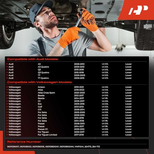 A-Premium Lower 1.8L 2.0L Engine Oil Pan Sump with Plug, Gasket & Bolts, Compatible with Volkswagen Jetta, Passat, Golf, Tiguan, Beetle, GTI, CC, Eos, Atlas, Arteon & Audi A3, Q3, TT Quattro - style: Complete Oil Pan Kit