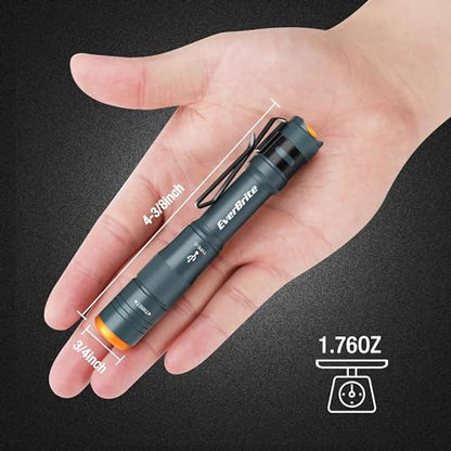 EverBrite 2-Pack Mini Pen Light, Rechargeable Pocket Pen Flashlight with USB C Cable, 4 Light Modes, 300 Lumens Small Flashlight with Clip for Inspection, Repair, Outdoors, Emergency, Deep Blue - color: Deep Blue- 2PK