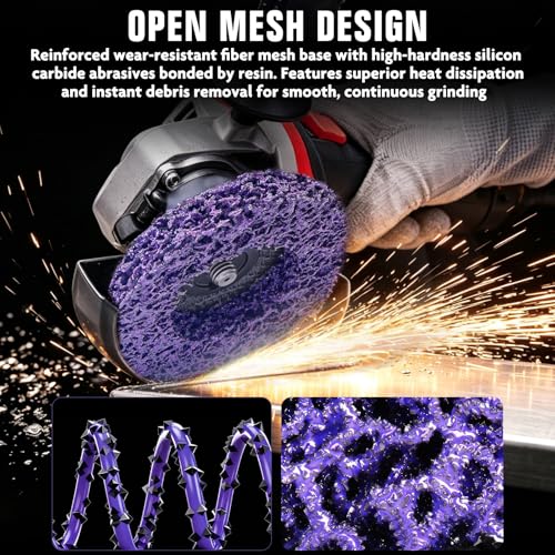 Stripping Discs 4-1/2" Paint & Rust Removal Wheels for Angle Grinder, Rust Remover Discs, Clean and Remove Paint Coating Rust Welds Oxidation 6-Pack(Purple) - color: PURPLE