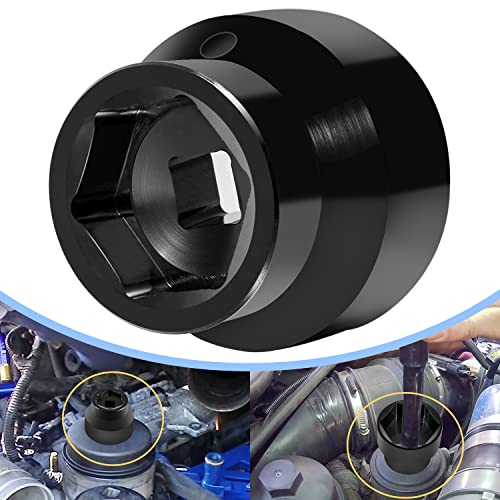 Oil Filter Socket 24mm / 36mm Reversible Fuel Filter Cap Remover and Installer Assistant Compatible with 6.0L / 6.4L Ford Powerstroke Diesel 2003-2010(black) - color: black