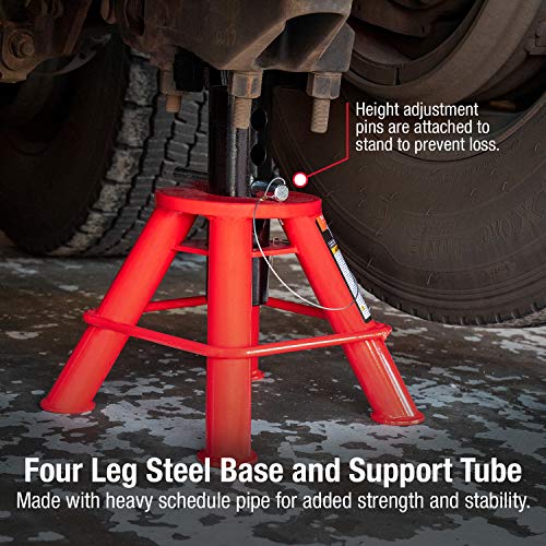 SUNEX TOOLS 1210 10-Ton Low Height Pin Type Jack Stands, Pair - style: 10 Ton