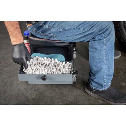 Powerbuilt Rolling Seat with Expandable Tool Trays, Roller Toolbox Garage Stool - Grey 941918ECE - style: Expandable Tool Trays