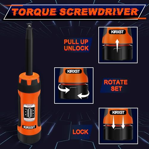 32 PCS 1/4" Drive Long Shank Torque Screwdriver, 1-11 Inch Pound Torque Screwdriver Set with S2 Bits and Socket Adapter for Maintenance, Tools, Bike Repairing and Mounting - size: 1-11inch.L