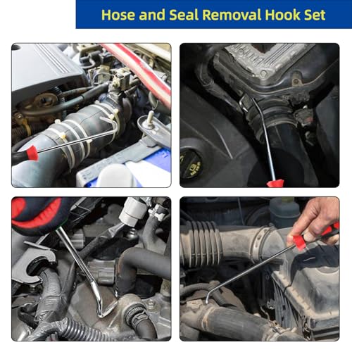 JOYFUL&HOPEFUL Hose Removal Tools,10" Radiator Hose Pick,8" Auto Hose Removal Tool,Hose Puller Tool for Radiator Hoses,4pcs