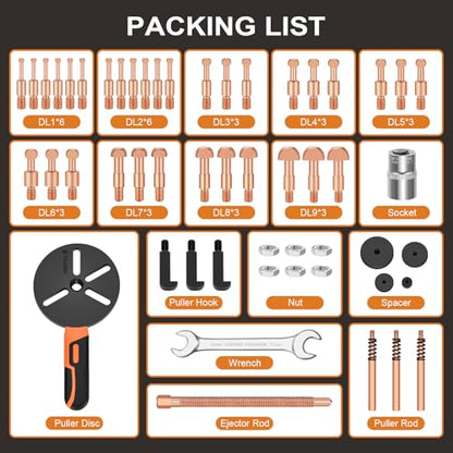 55-in-1 Bearing Puller Kit, Upgraded Heavy-Duty Wheel Bearing Removal Tool & Blind Hole Puller Set with Non-Slip Handle for Automotive, Industrial, Farm Use, Includes Portable Case (55in1-puller) - size: 55in1-puller
