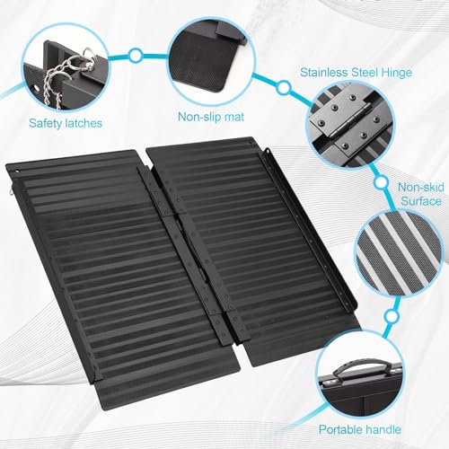 Portable Wheelchair Ramp 4ft, Non-Skid Aluminum Ramps for Wheelchairs for Home Steps, 800 LBS Capacity Handicap Ramp for Doorway, Homes, Threshold, Entry, Stairs 48" Lx 29.2" Wx2H - size: 4FT(Applicable height4"-12")