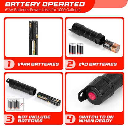 Portable Transfer Pump Battery Operated Electric Siphon Pump for Gas, Fuel, Diesel, Water Transfer 2.4 GPM Flow Oil Extractor, 47" Hose-Easy to Use Hand Fuel Pump, Multi-Use Siphon Transfer Pump(Red) - color: 1 Pack Red