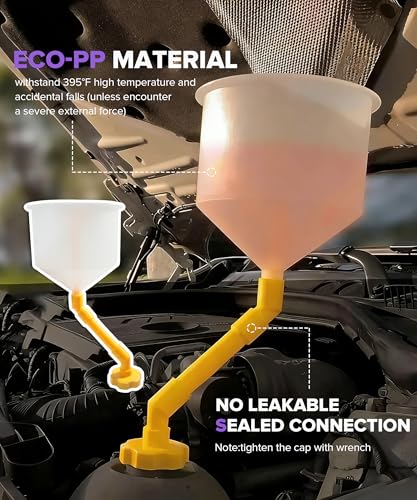 No Spill Coolant Funnel Kit,Car Accessories Radiator Funnel Burping Kit,Automotive Replacement No-Spill Vehicle Radiator Filling Funnels Bleeder with Adapters,Suitable for Most Sedans,SUVs