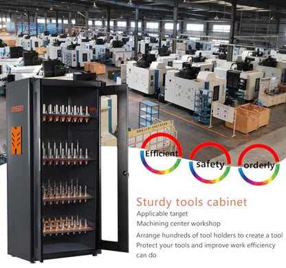 Large Capacity Tool Storage Cabinet, CNC Tool Holder Station Rack With Lock, Multi-Purpose Suitable for Machinists and Workers - size: CAT40/BT40-120CAP