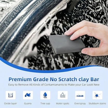 IPELY 4 Pack 100g Gray Clay Bar, Premium Clay Bars Auto Detailing Kit, Car Clay Bar for Car Wash, Magic Clay Bars Cleaner Remove Contaminants for Professional Car Detailing Clean