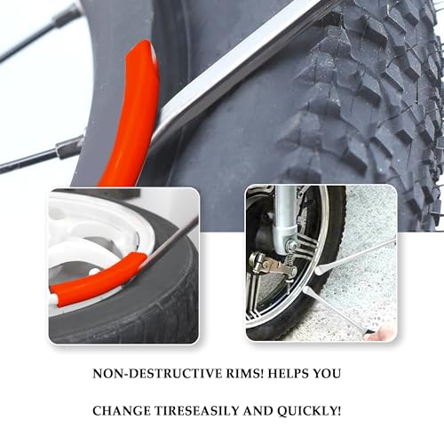 carleef Tire Spoons Lever Tool Set,Tire Changing Tools Include 3PCS Tire Spoons + 2PCS Rim Protectors,Universal Tire Changing Kit Automotive Tools for Motorcycle,Dirt Bike,Lawn Mower