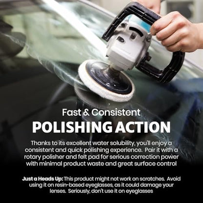 Calvana Cerium Oxide Glass Polishing Powder (1 lb) – Glass Scratch Remover for Car Windows, Restores Clarity and Removes Wiper Marks, Swirls, and Water Spots, 1 Micron - size: 1 lb Polishing Powder