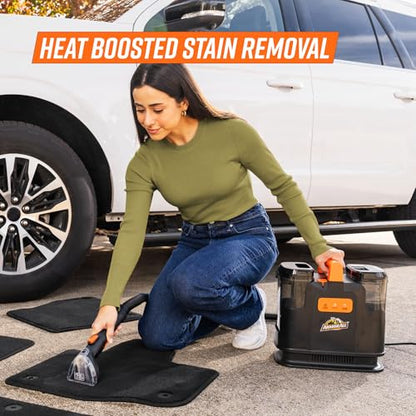 Armor All Heated Spot Cleaner for Carpet & Upholstery, Portable Deep Cleaner with Auto Detail Tools for Cars, Pets, Area Rugs & Couches- SCB1001H 0901 - size: 54 Oz Heated