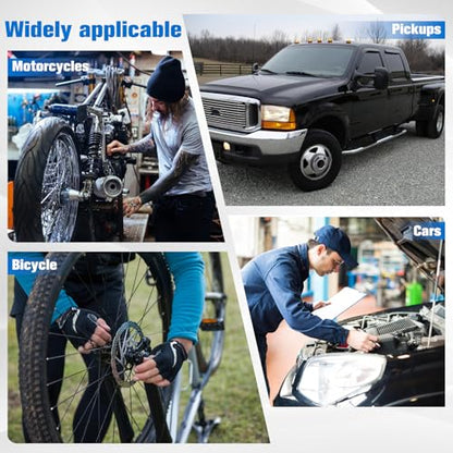 Marvelity 10-Piece Axle Spindle Thread Chaser Set | Includes 8 Dies & 1-1/16" Extension Bar, 8 Common Sizes M20 M22 M24, 13/16" 3/4" UNEF Nuts, for Most Vehicle Axle Spindles