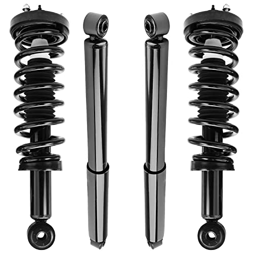 Detroit Axle - RWD Struts Shocks for 2004-2008 Ford F-150 Lincoln Mark LT 2005 2006 2007, 2 Front Struts w/Coil Spring Assembly 2 Rear Shock Absorbers Replacement Suspension Kit - size: 4AQ47258/Shock Kit