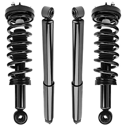 Detroit Axle - RWD Struts Shocks for 2004-2008 Ford F-150 Lincoln Mark LT 2005 2006 2007, 2 Front Struts w/Coil Spring Assembly 2 Rear Shock Absorbers Replacement Suspension Kit - size: 4AQ47258/Shock Kit